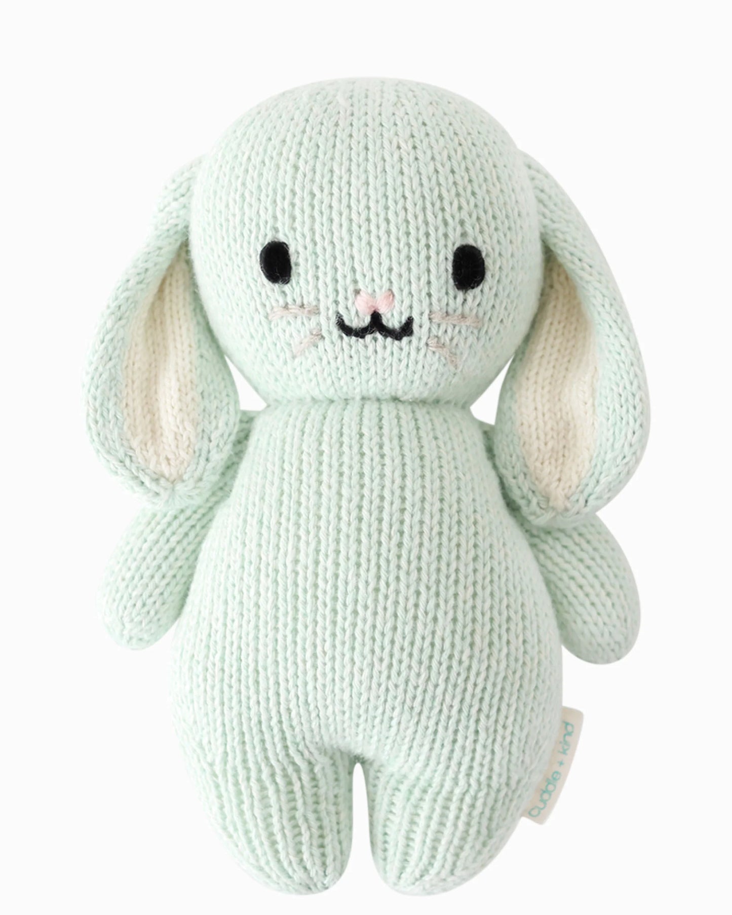 Baby Bunny Hand-Knit Plush in Mint