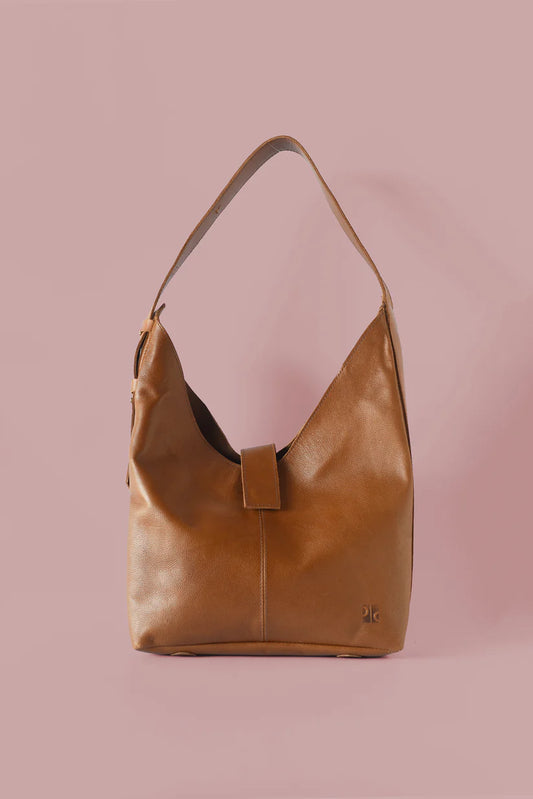 GR Bindle Bag in Pebbled Cognac