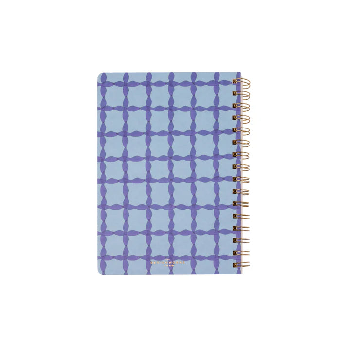 Tulip Twin Wire Notebook in Blue Lattice