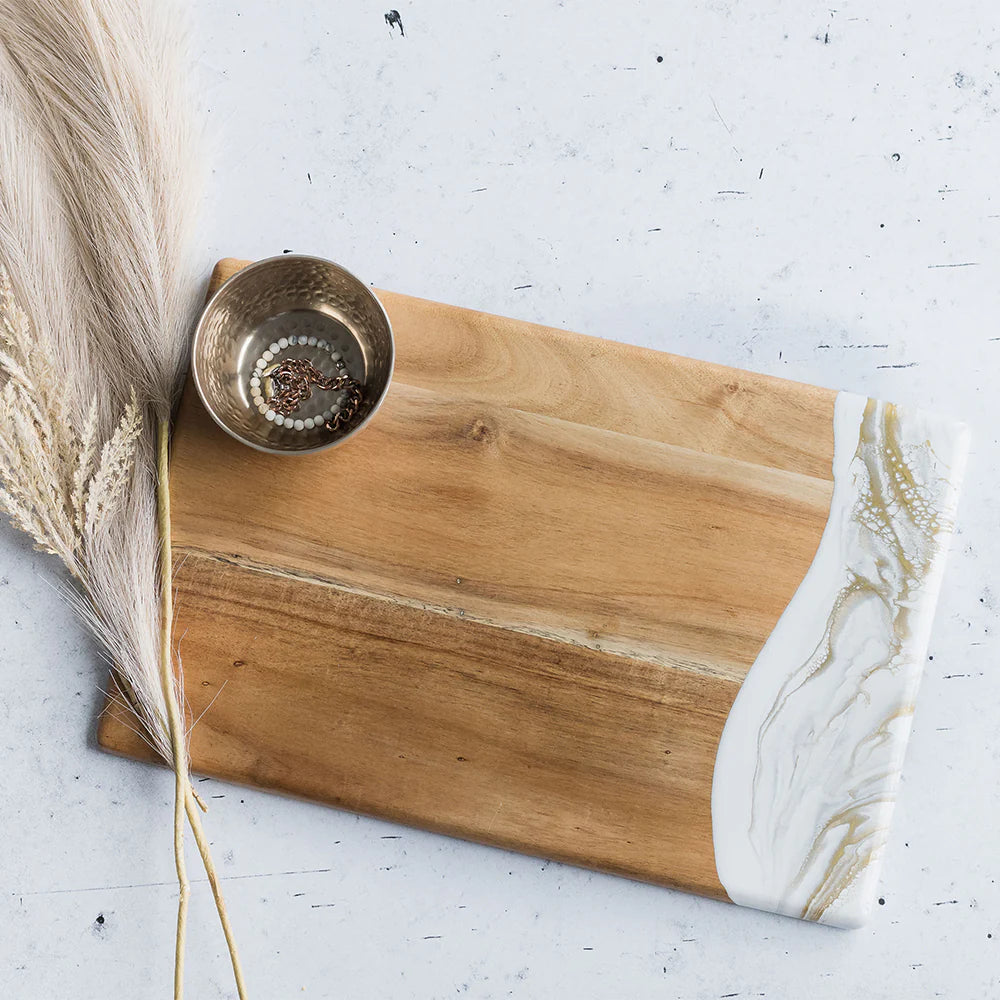 Acacia Bread Boards in Gold Quartz