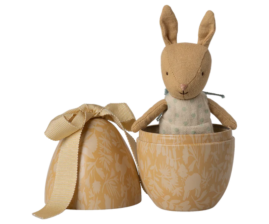 Easter Egg with Micro Rabbit in Cream Yellow