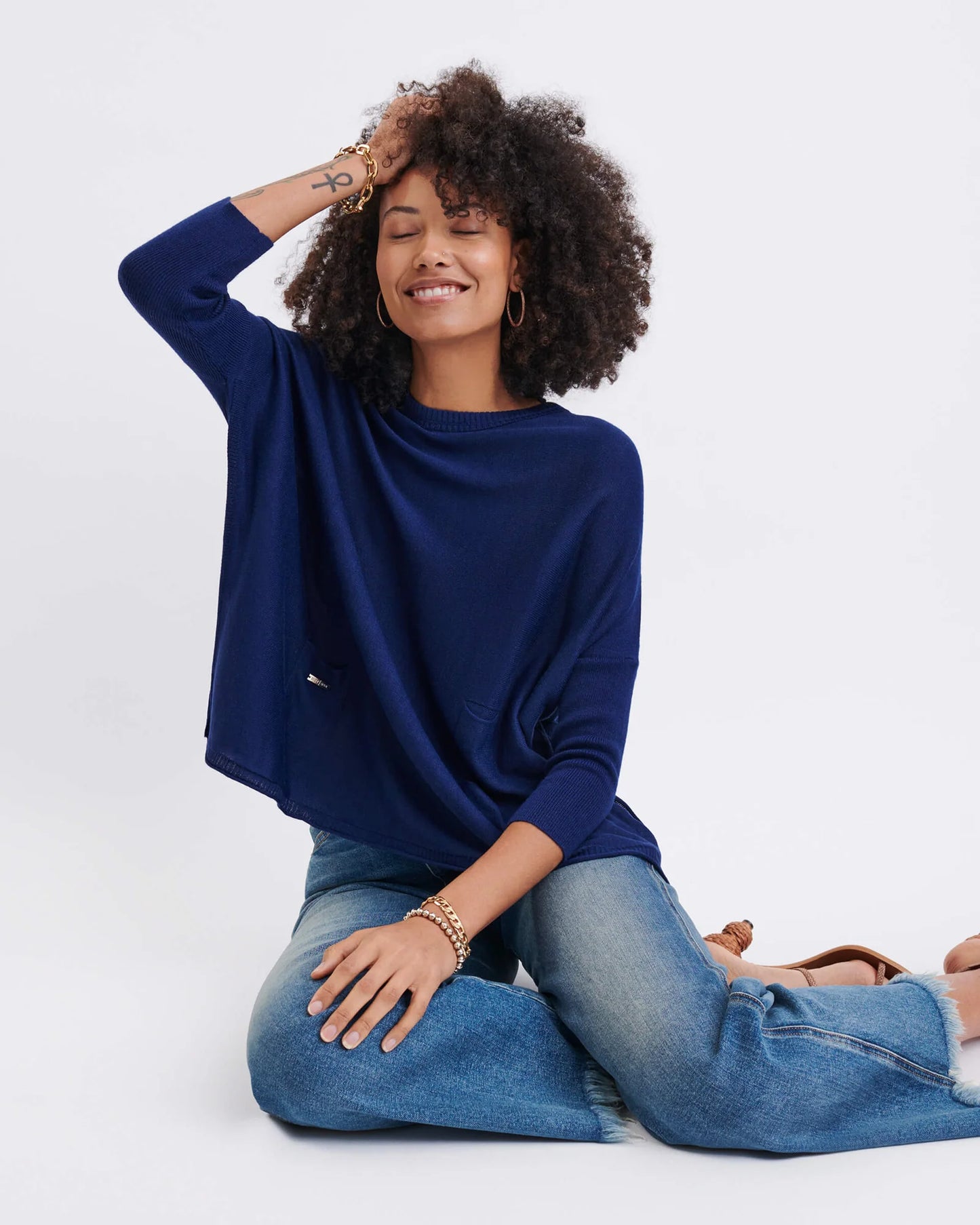 Catalina Crewneck Sweater in Navy