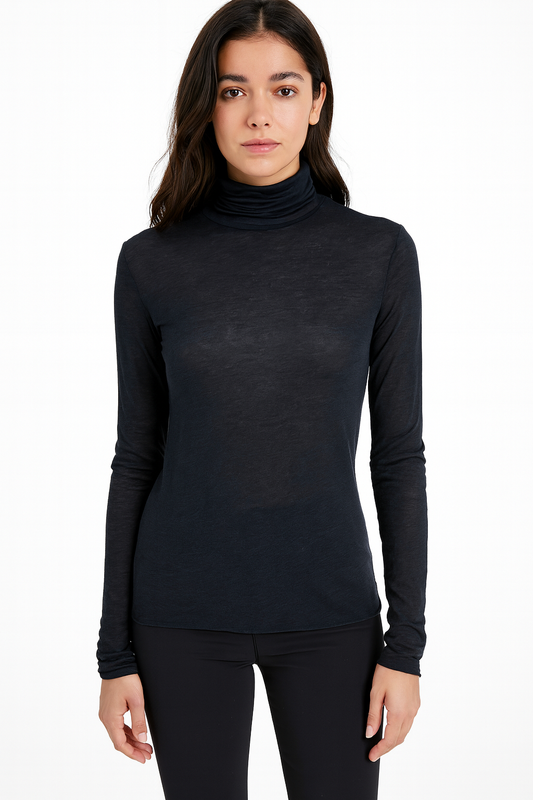 Ortensia Cashmere Turtleneck in Black