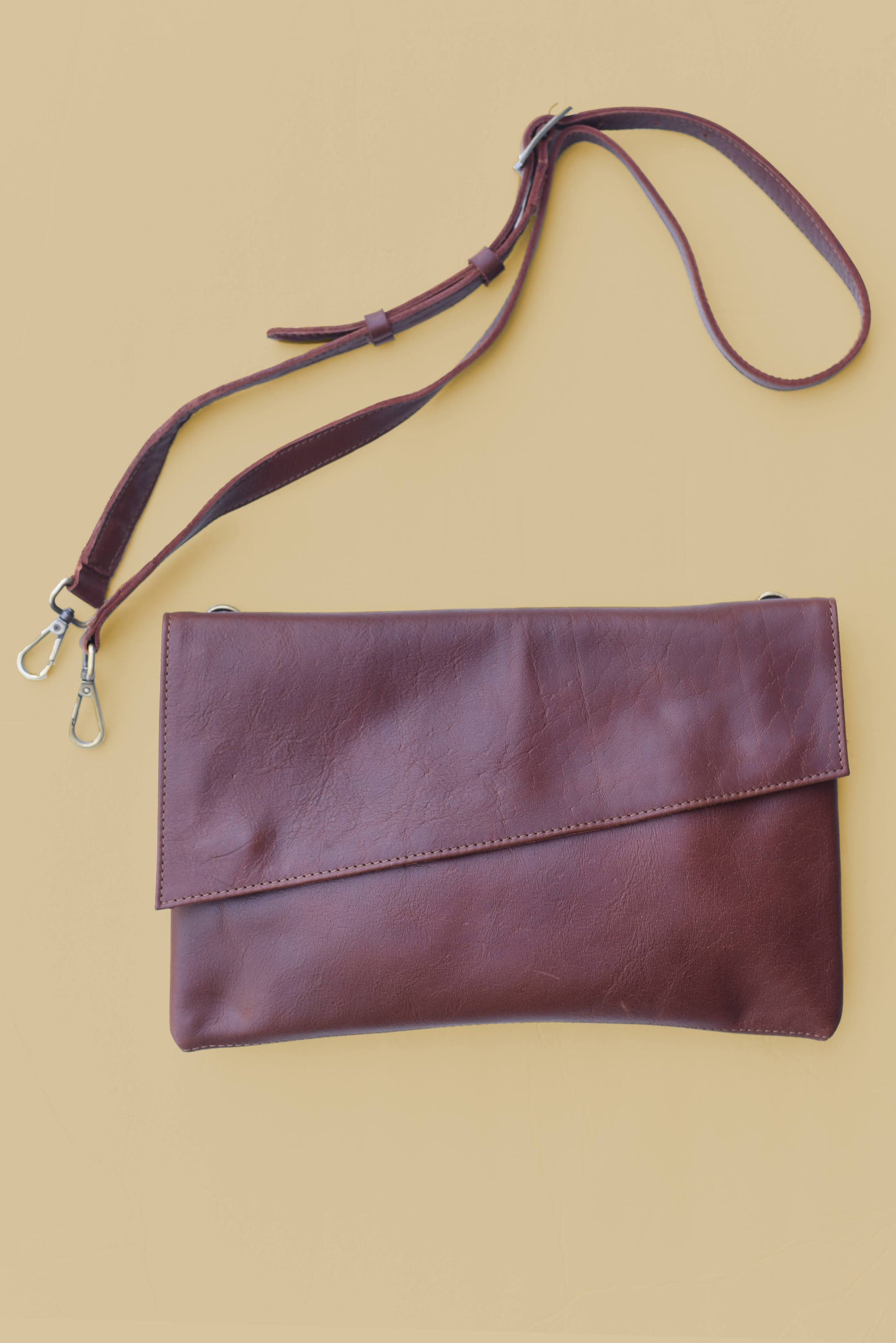Convertible Crossbody & Clutch in Chestnut (India Collection)
