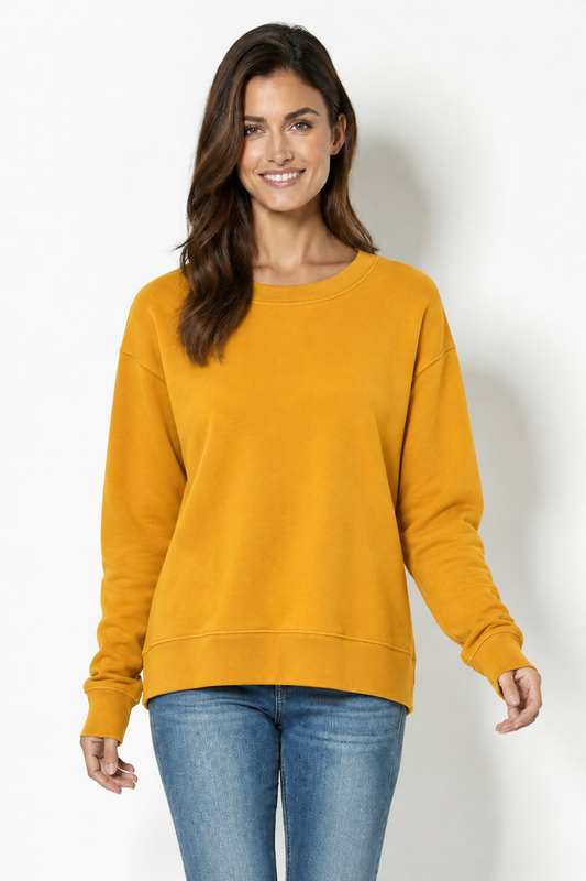 Open Crew Neck Top in Hot Honey