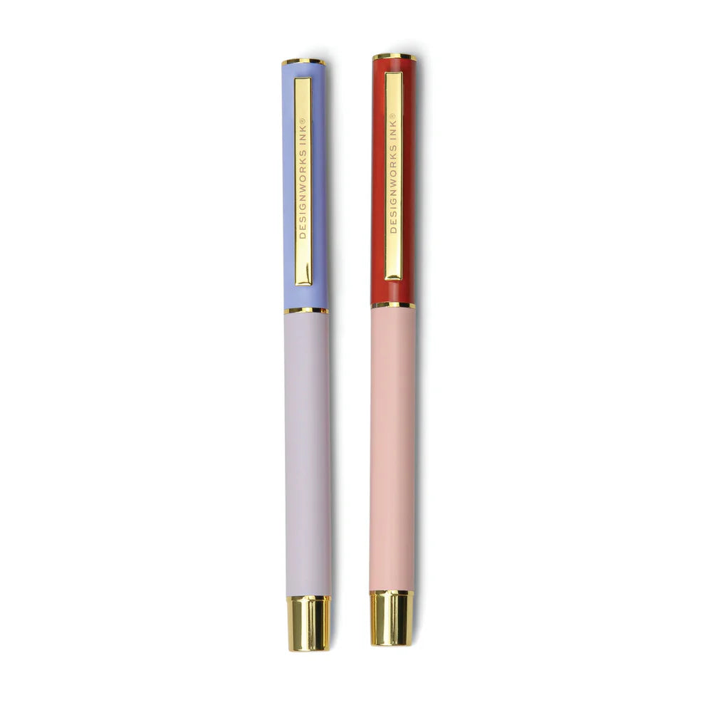 Color Block Pens - Set of 2 - Lavender & Blush