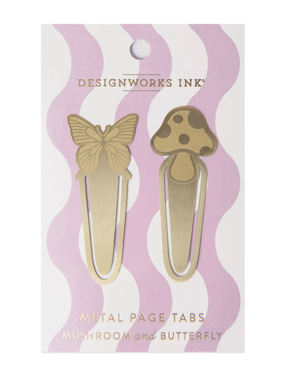 Brass Page Tabs - Mushroom & Butterfly