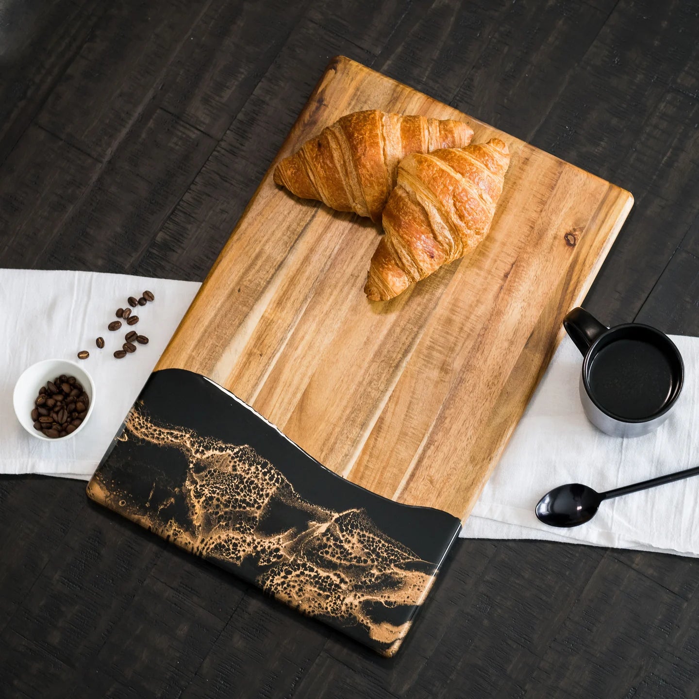 Acacia Bread Boards in Black Ember