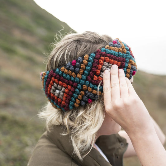 Diamond Ear Warmer in Sunset