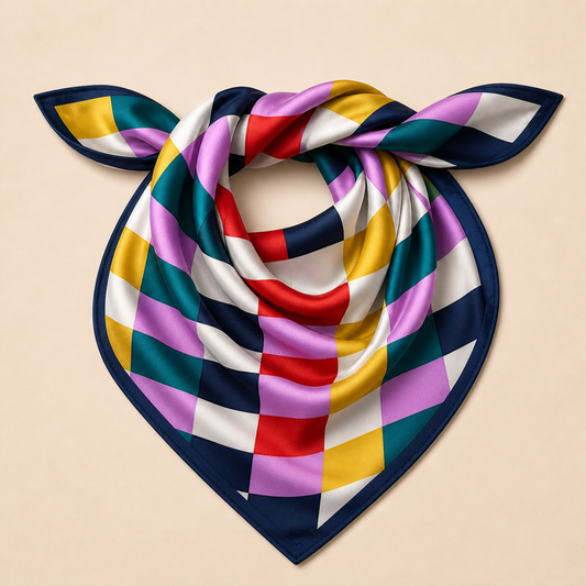 Bold Patchwork Silk Scarf