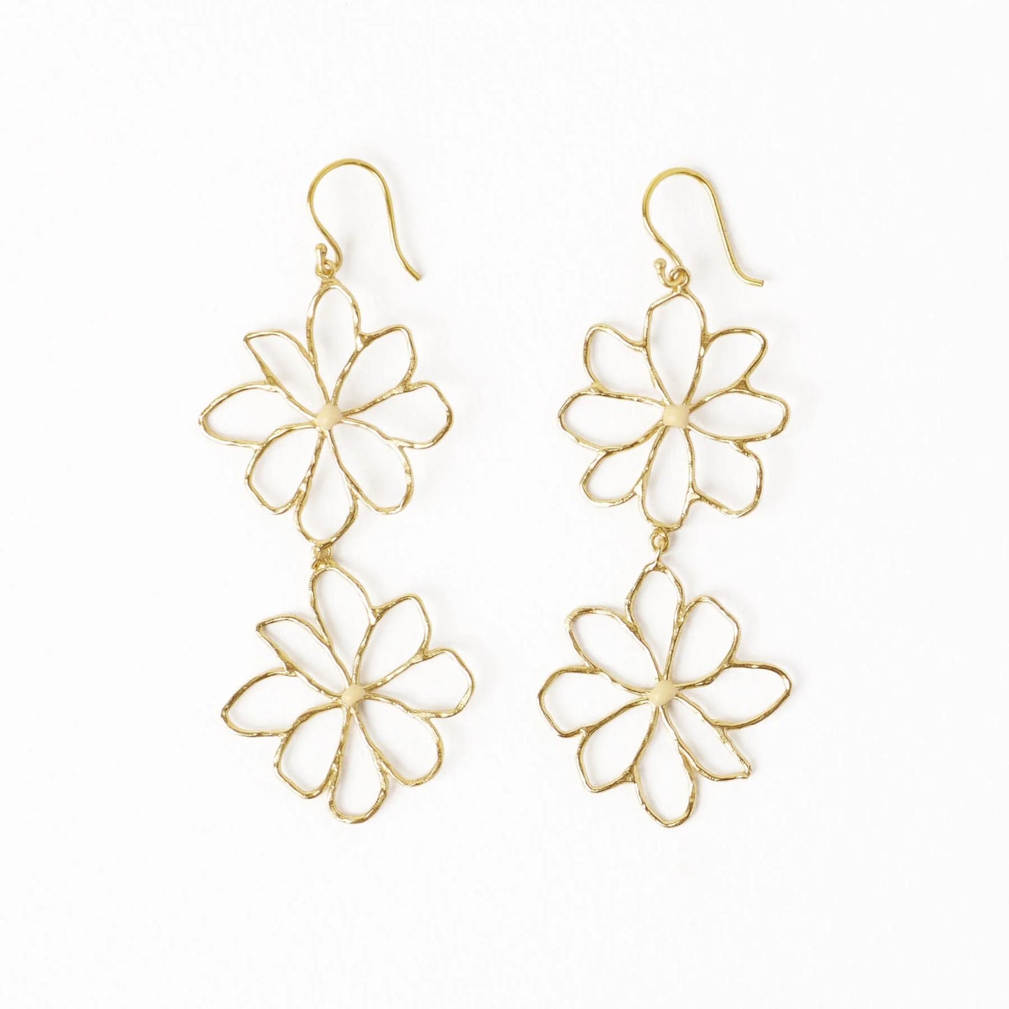 Farrah Double Flower Drop Earrings