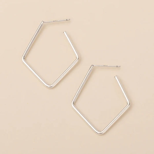 Refined Earring Collection - Orion Diamond Hoop/Sterling Silver