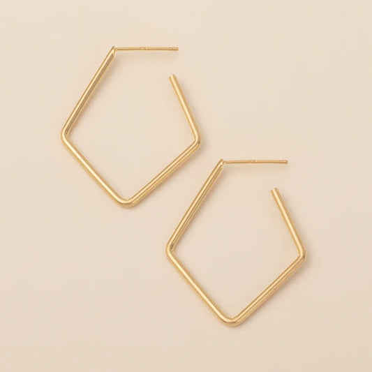 Refined Earring Collection - Orion Diamond Hoop/Gold Vermeil