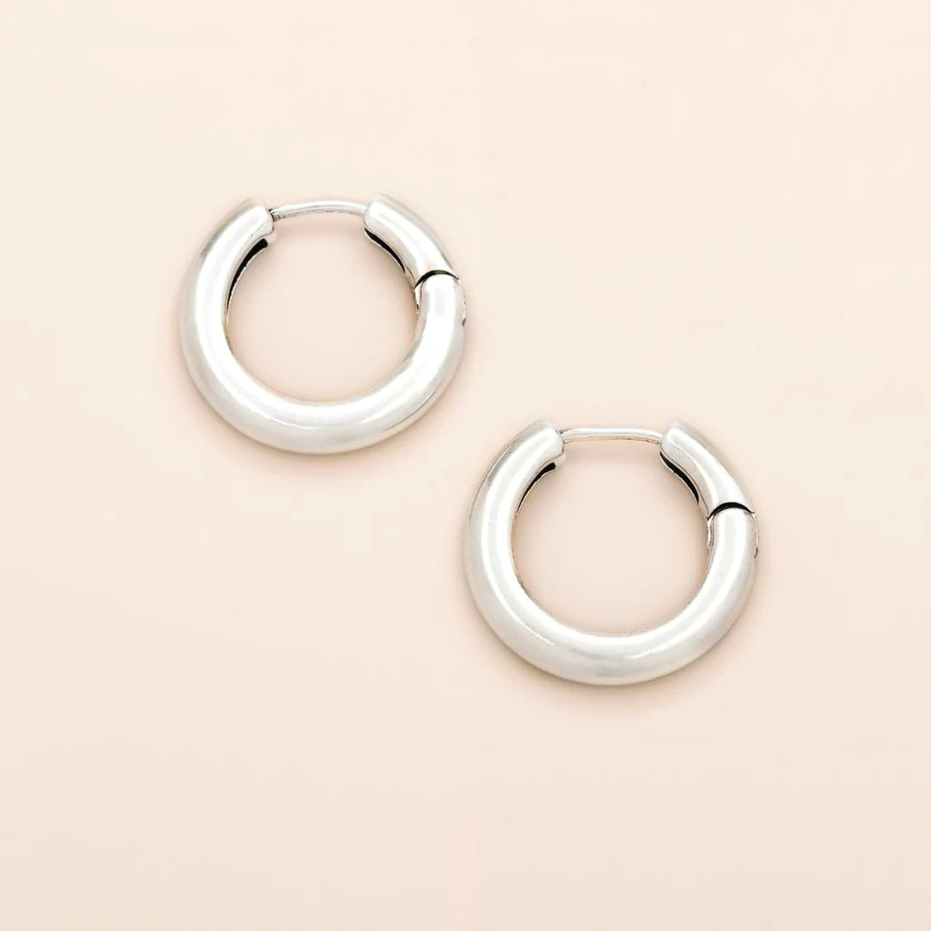 Refined Earring Collection - Medium Stellar Hoop in Silver