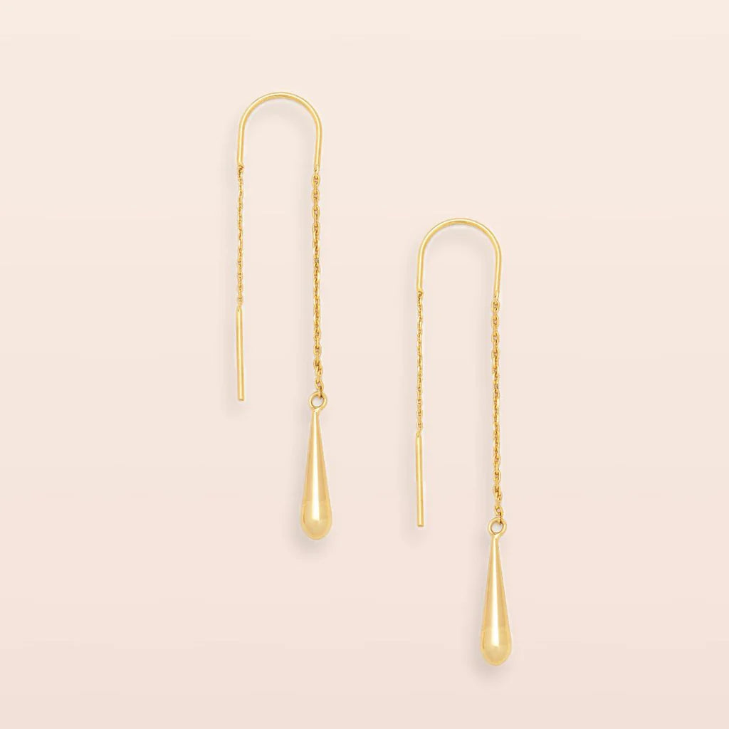 Refined Earring Collection - Teardrop Threader in Gold