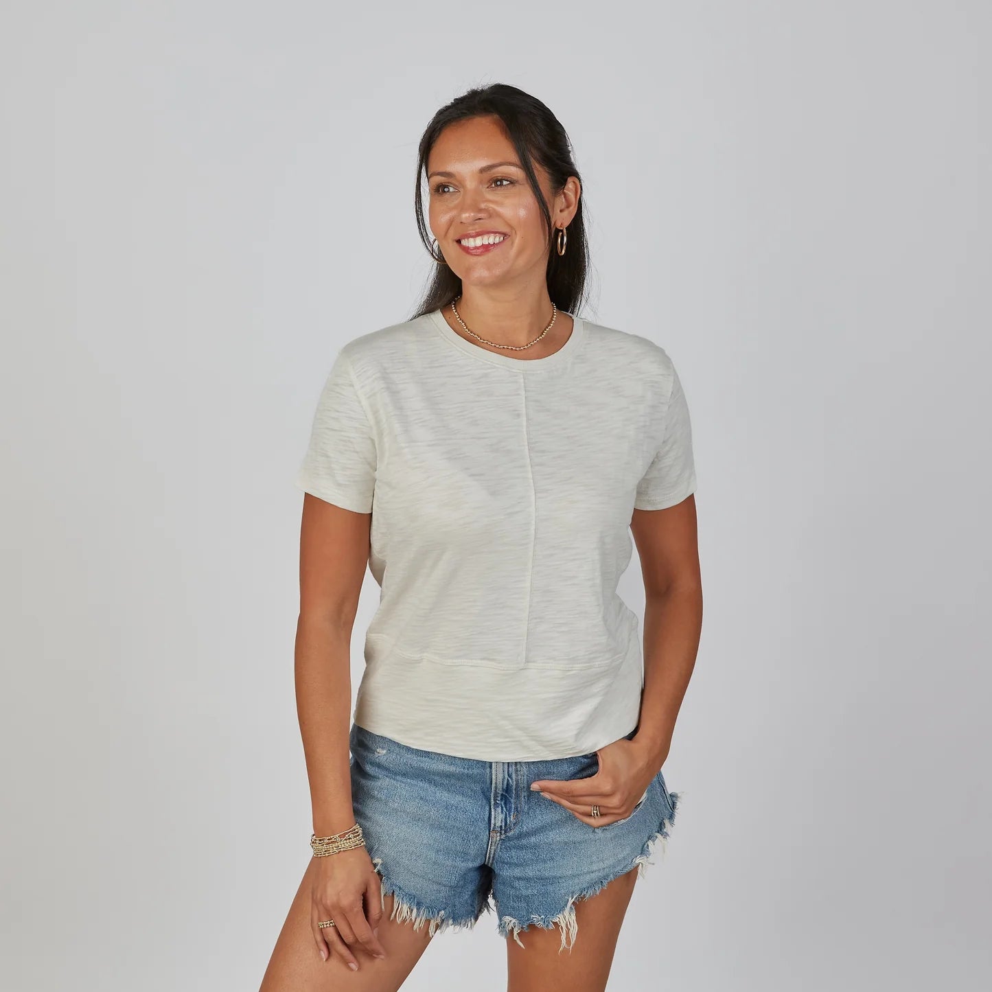 Celia Perfect Length Tee in Linen