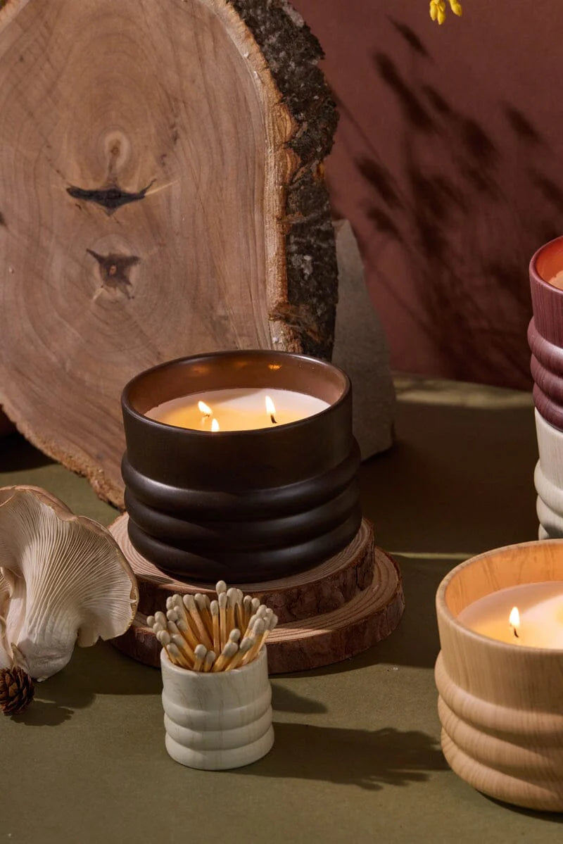 Grain Ceramic Wood Candle in Tobacco & Patchouli