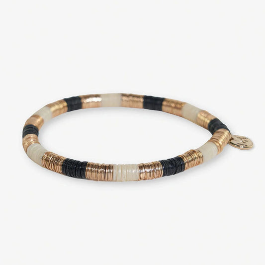 Grace Small Colorblock Stretch Bracelet in Black