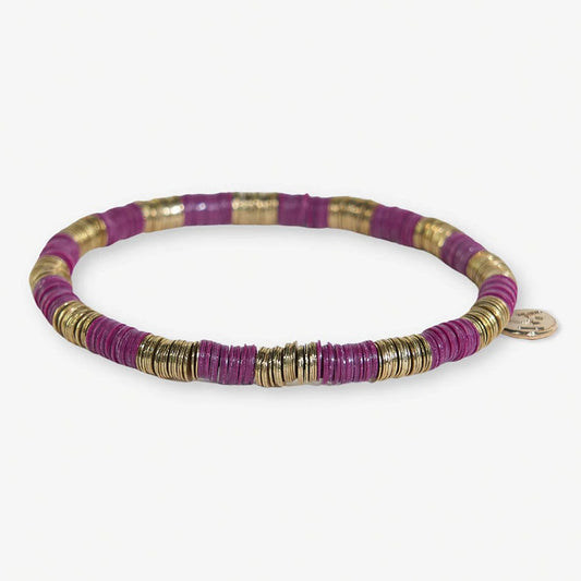 Grace Small Colorblock Stretch Bracelet in Port