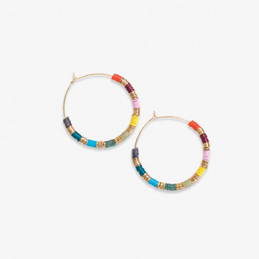 Jennifer Colorblock Small Sequin Hoop Earrings Multicolor