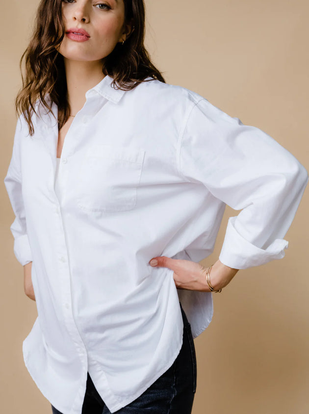 Harris Oversized Button Down Shirt in White