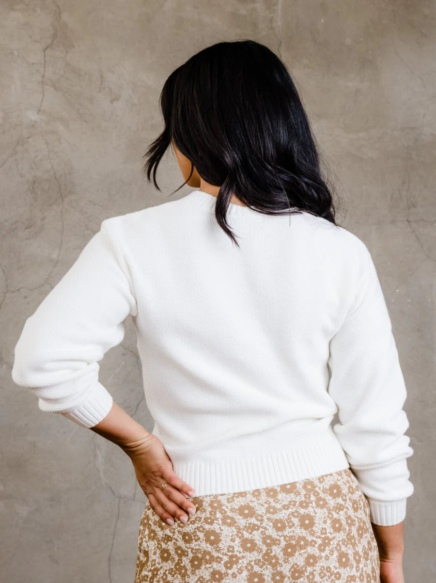 Haven Seed Stitch Sweater in Almond