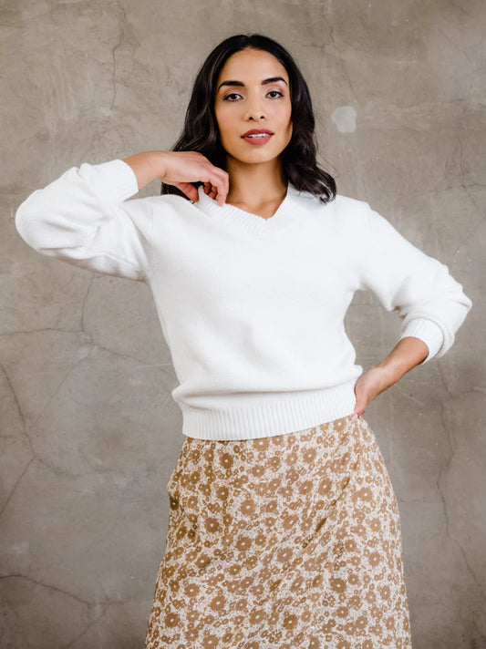 Haven Seed Stitch Sweater in Almond