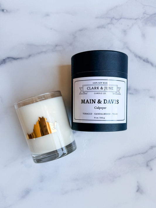 Main & Davis Candle | Tobacco, Sandlewood & Teak