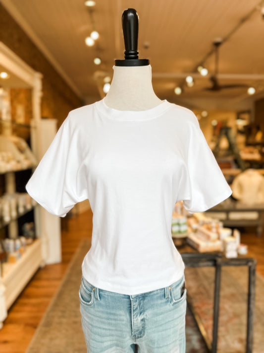 Angel Crew Neck Tee in White
