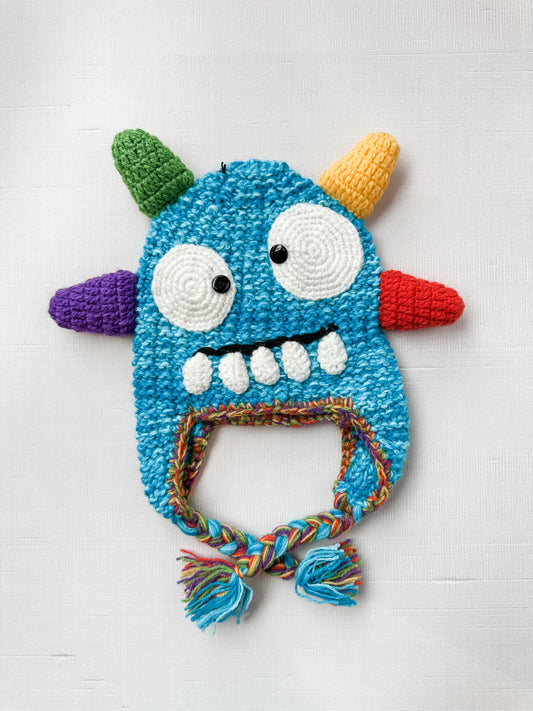 Kids Monster Hat in Spike in Blue