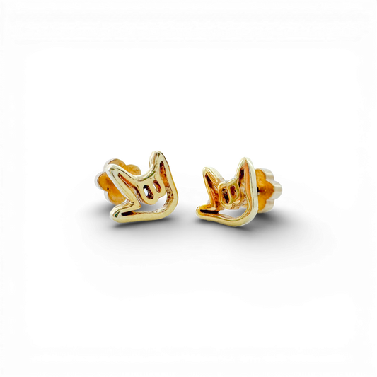 "I Love You" Tiny Stud Earrings