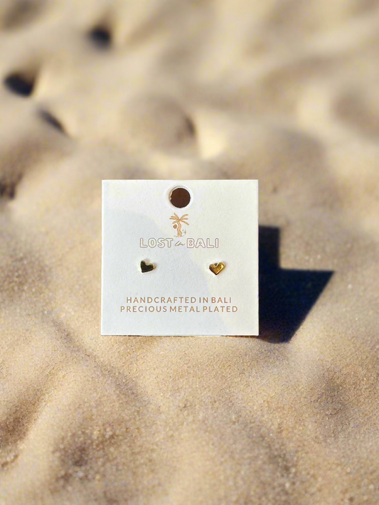 Petite Hearts Gold Earrings