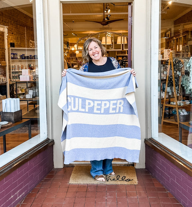 Culpeper Rugby Throw Blanket in Grey