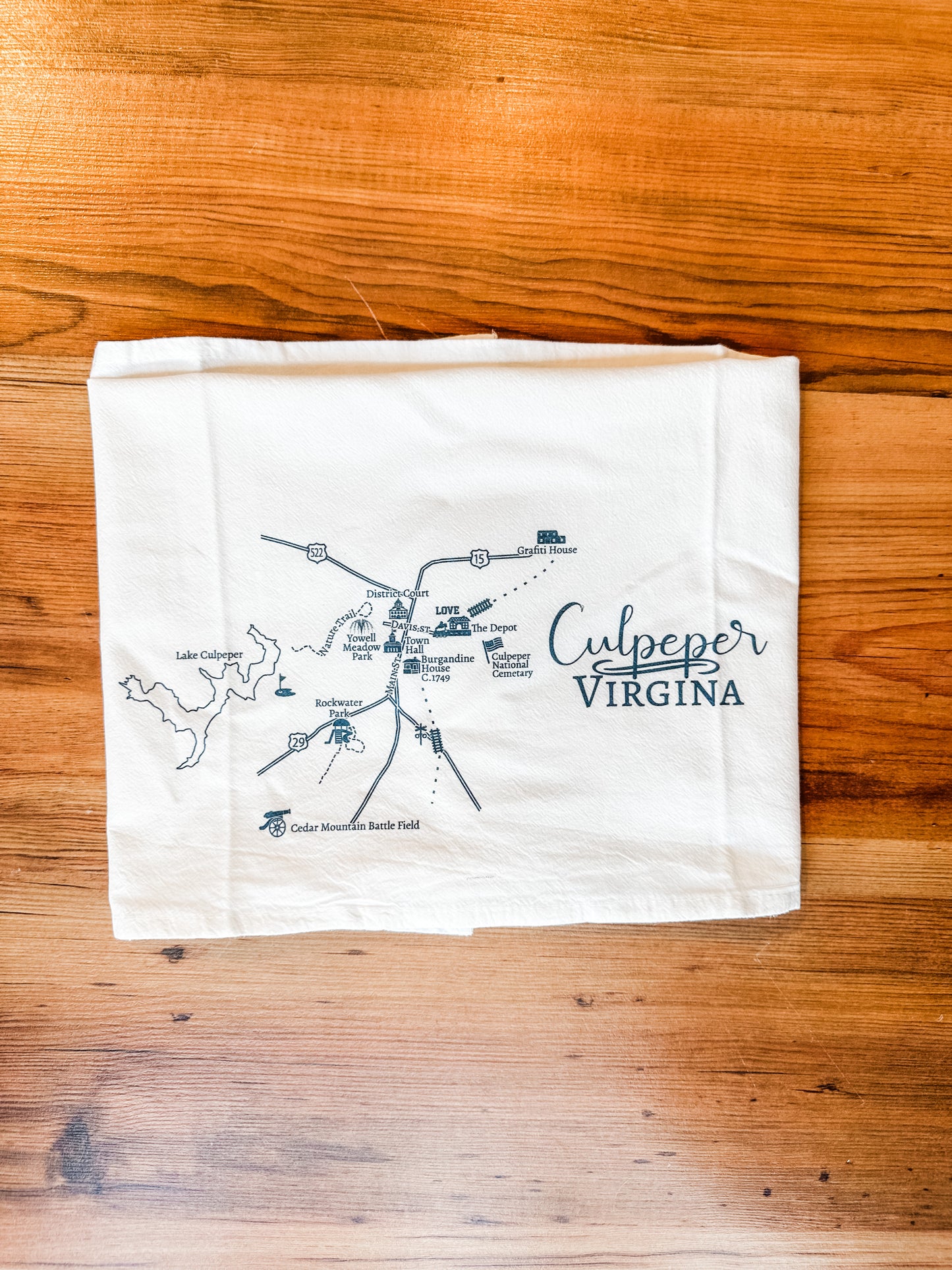 Culpeper Map Tea Towel