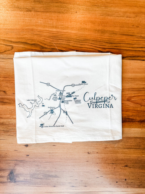Culpeper Map Tea Towel