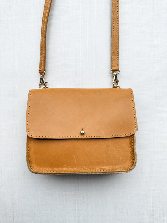 GR Small Fold Over Crossbody in Caramel