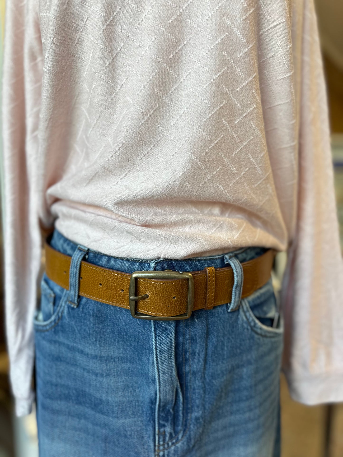 Leather Belt in Saddle