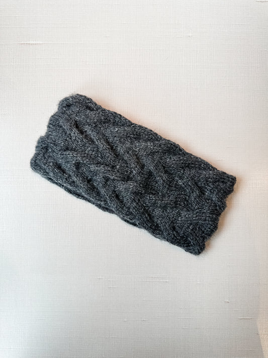 Cable Ear Warmer in Grey