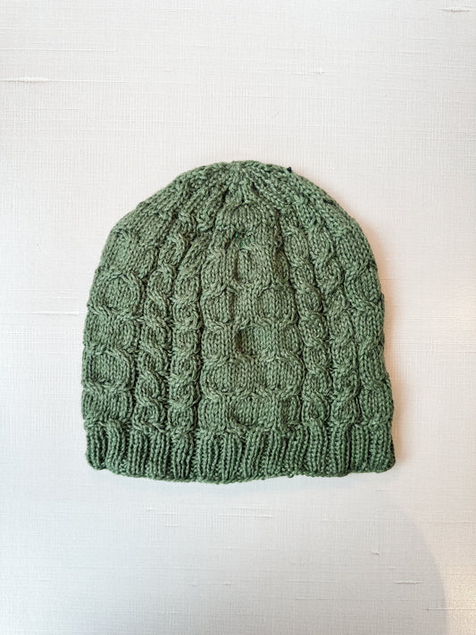 Cable Hat in Green