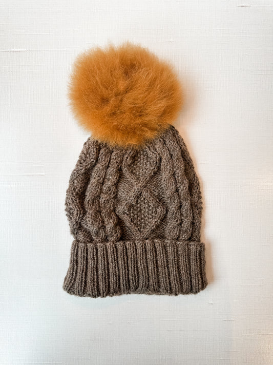 Braided Pom Hat in Natural