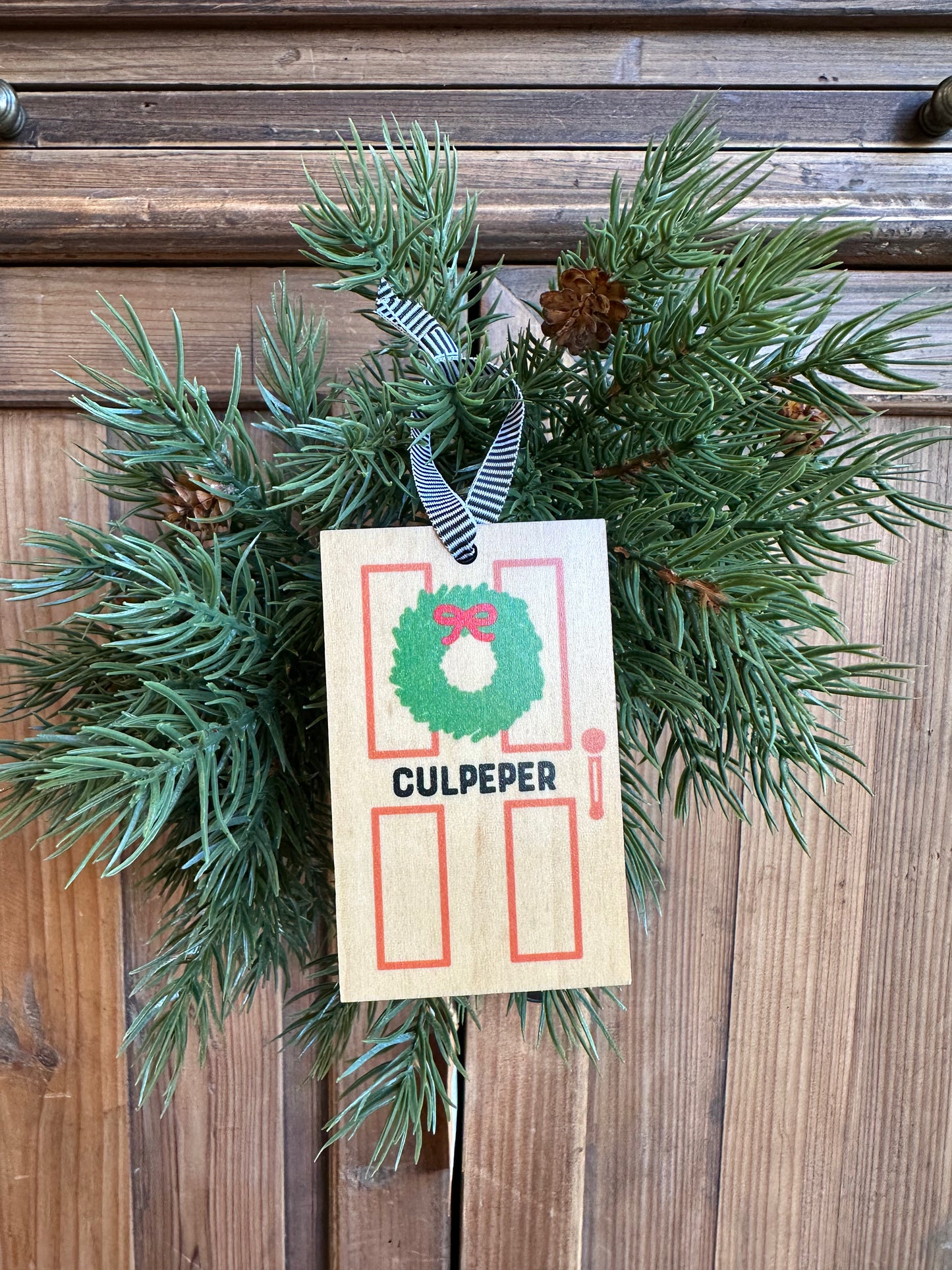 Culpeper Front Door Wood Ornament- Holiday