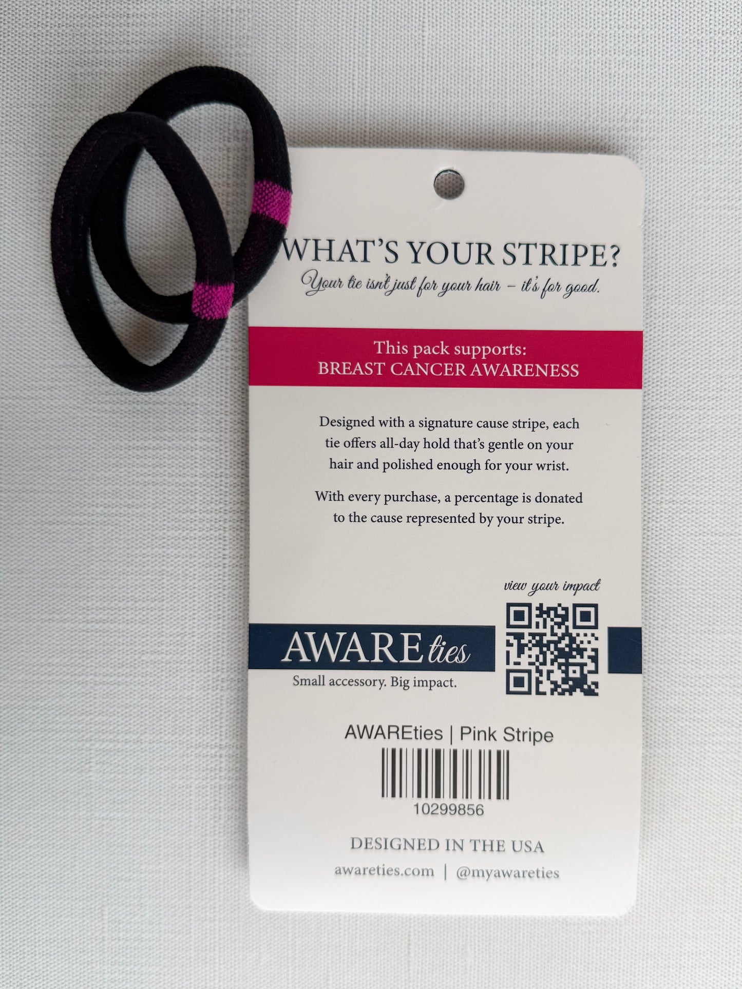 *Pre-Order* AWAREties | Pink Stripe – Breast Cancer Awareness Pack