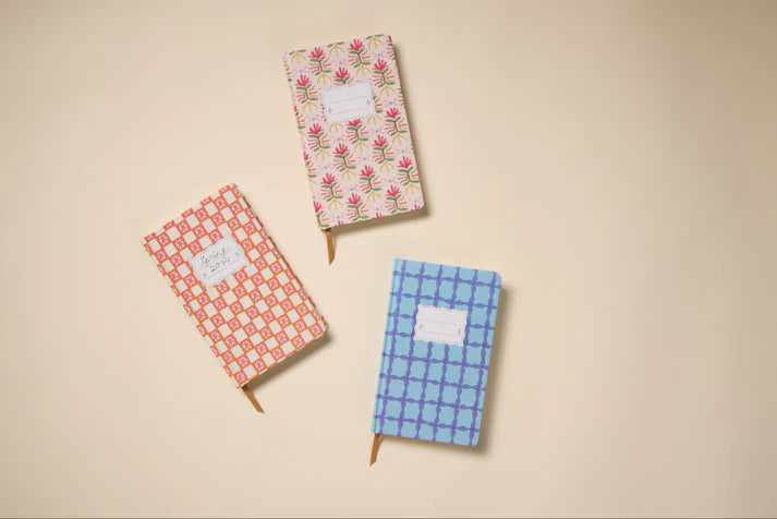 Tulip Journal in Blue Lattice