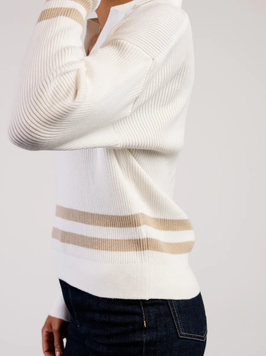 Jenna Polo Sweater in Almond & Brown Sugar