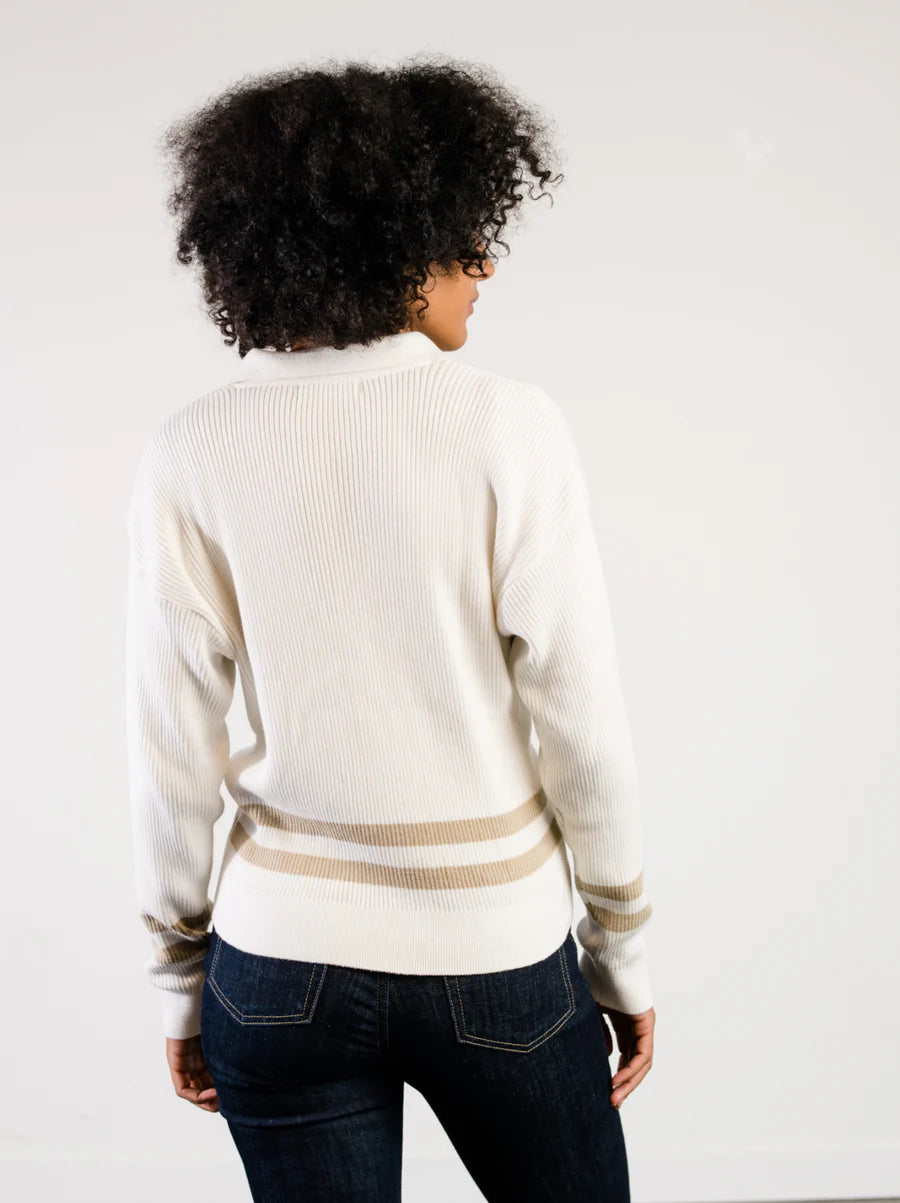 Jenna Polo Sweater in Almond & Brown Sugar