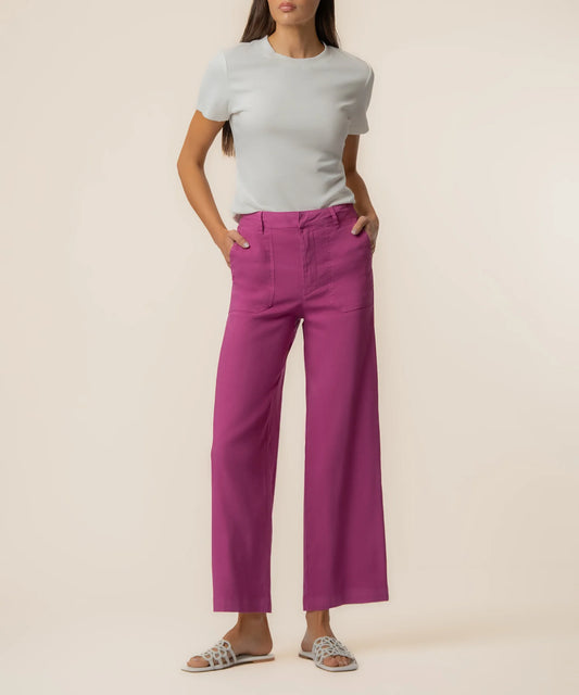 Topaz Linen Pants in Magenta