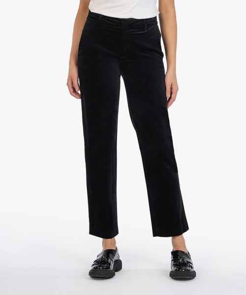 Elizabeth Velveteen Trouser with Slash Pockets (Black)