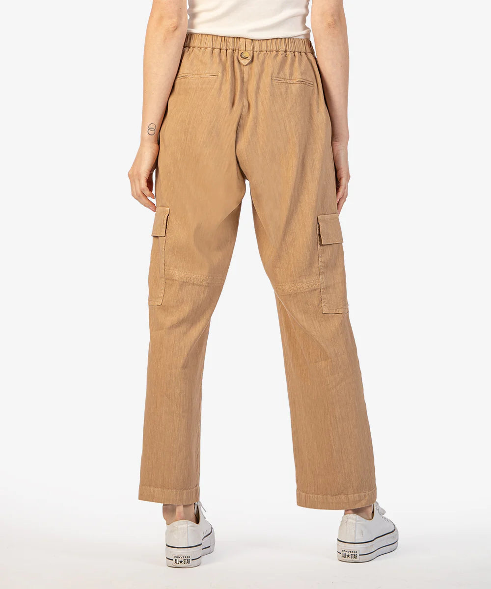 Sienna Linen Pants with Cargo Pockets (Oatmeal)