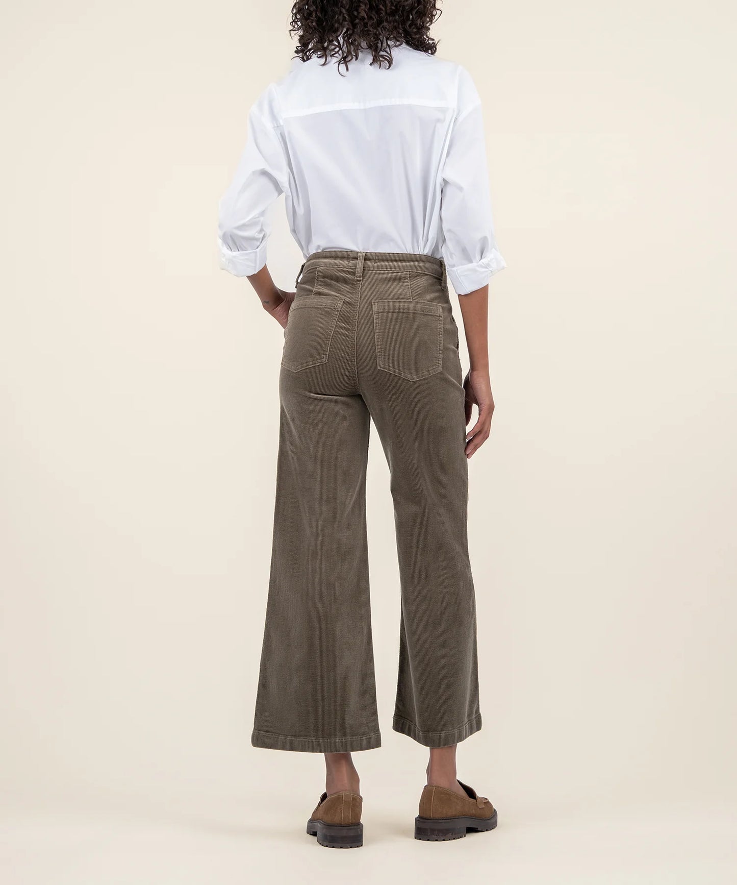 Meg Corduroy Wide Leg Pants (Olive)