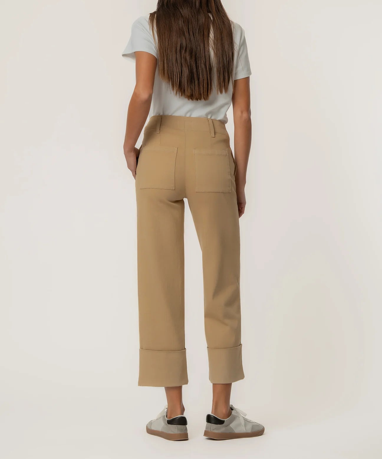 Sienna High Rise Straight Leg Pants in Khaki
